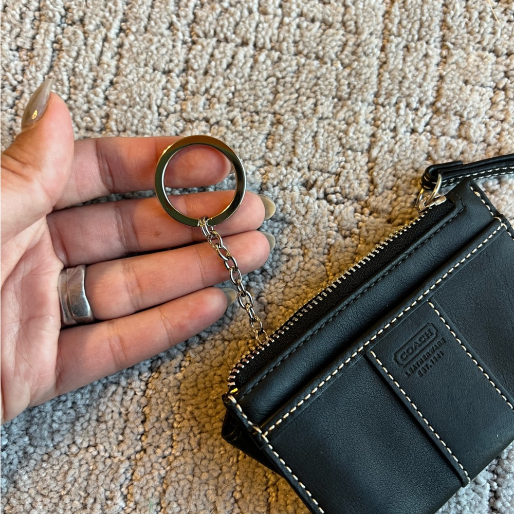 Coach Leather Zip Card Case with Key Ring - Picture 11 of 12